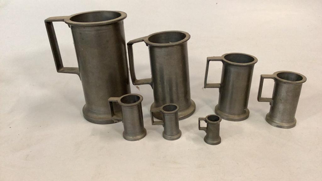 7 English Pewter Measures (1 of 4)