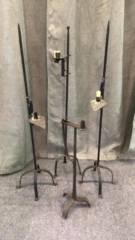 4 Early Wrought Iron Floor Lamps (1 of 3)