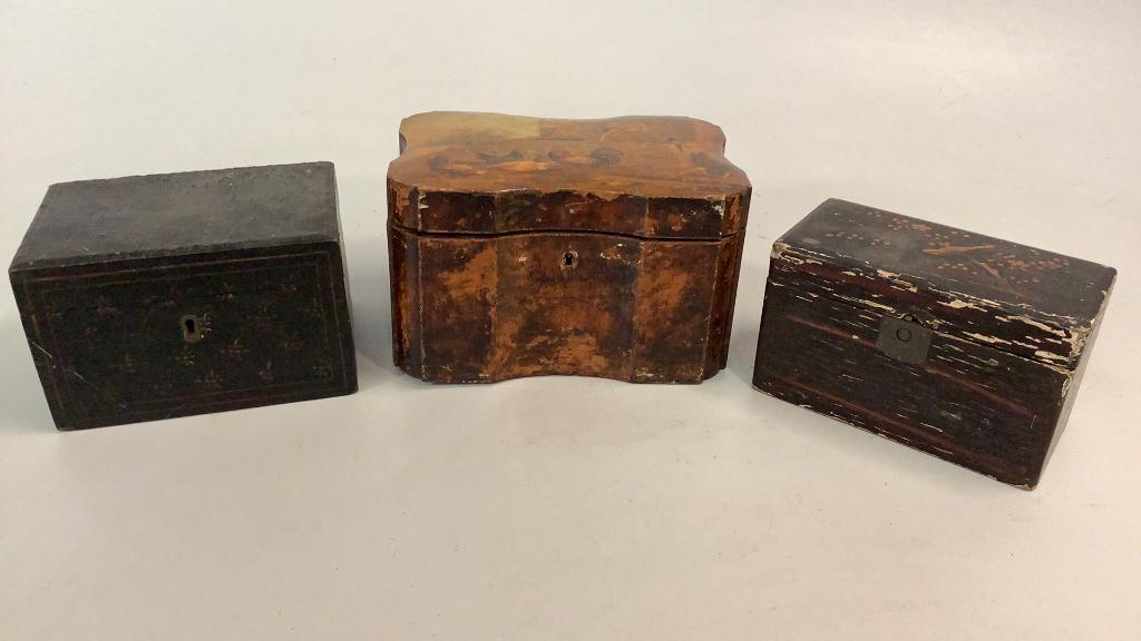 3 Early Tea Caddies (1 of 8)
