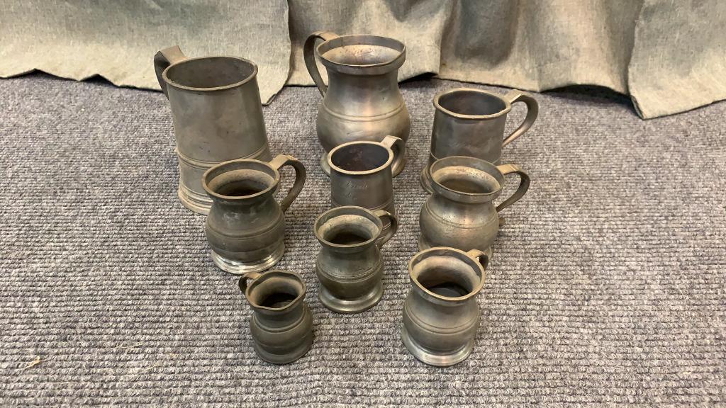 9 Assorted Pewter Mugs (1 of 11)