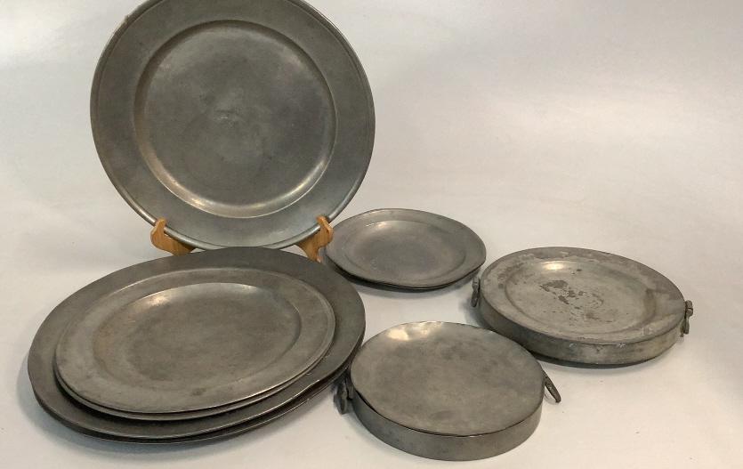 9 Pewter Chargers, Piggot Plates (1 of 6)