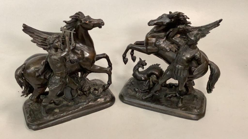 Pair Grecian Inspired Cast Metal Sculptures (1 of 8)