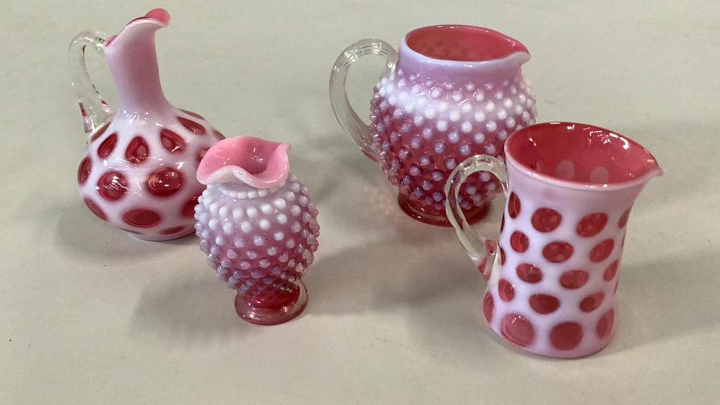 4 Pieces Fenton Coinspot, Hobnail Glass (1 of 5)