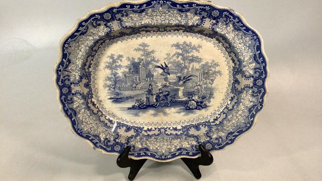 Blue and White Ironstone Platter (1 of 7)