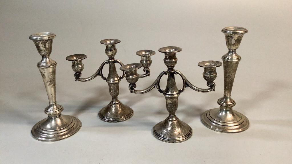 2 Pair Weighted Sterling Candlesticks (1 of 3)
