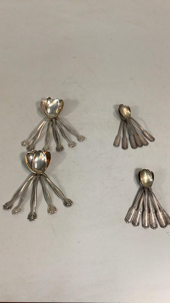 23 Sterling Spoons: 11 Alvin spoons @ 5 inches 12 Gorham Demitasse spoons Line Item # 62