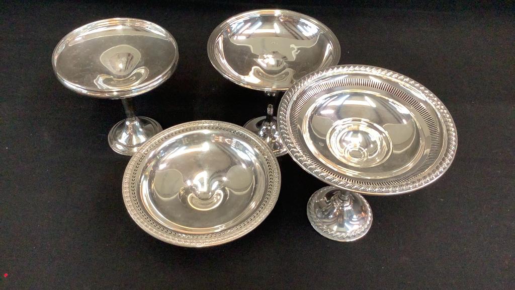 4 Weighted Sterling Footed Compotes (1 of 3)