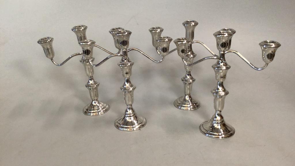 2 Pair Weighted Sterling Candleabra (1 of 4)