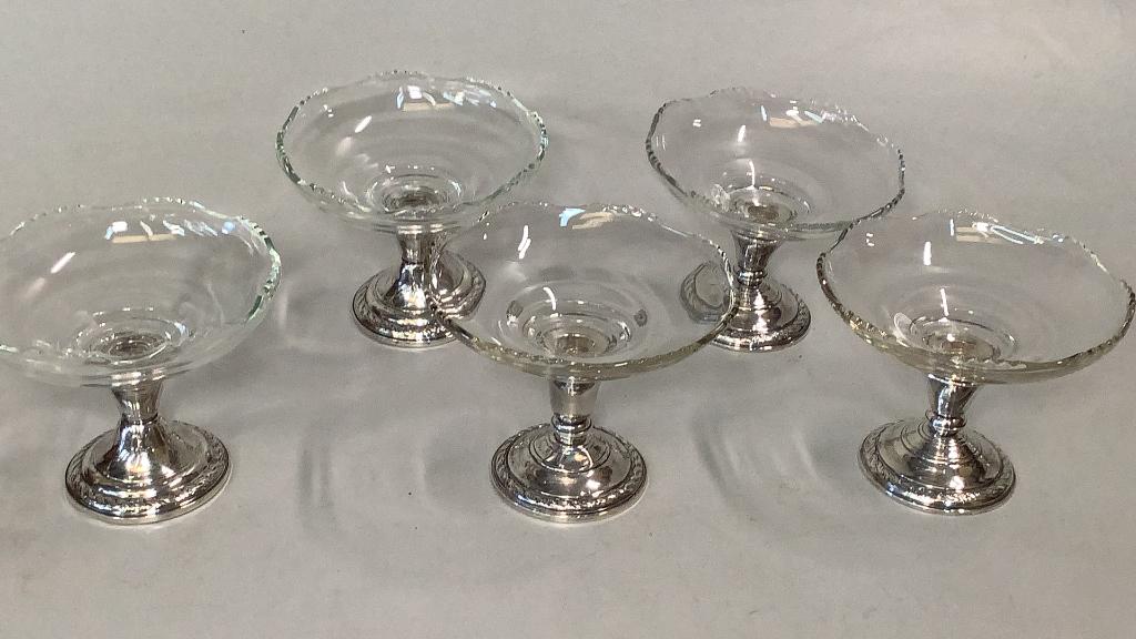 5 Sterling Base Glass Compotes (1 of 3)