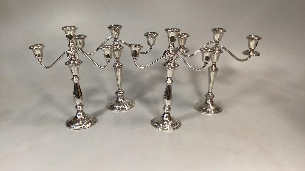 2 Pair Weighted Sterling Candleabra (1 of 6)