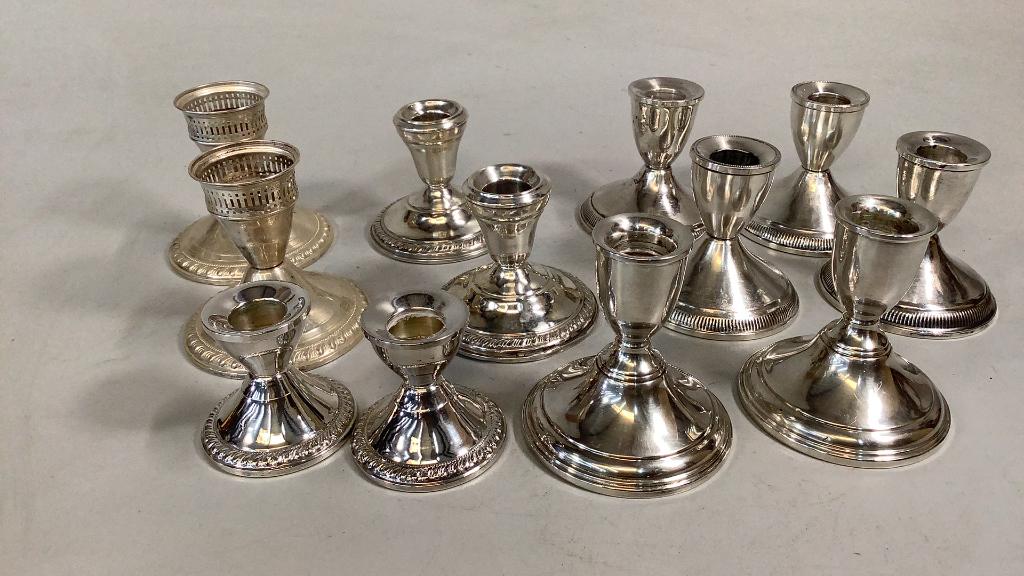 6 Sets Weighted Sterling Candlesticks (1 of 4)