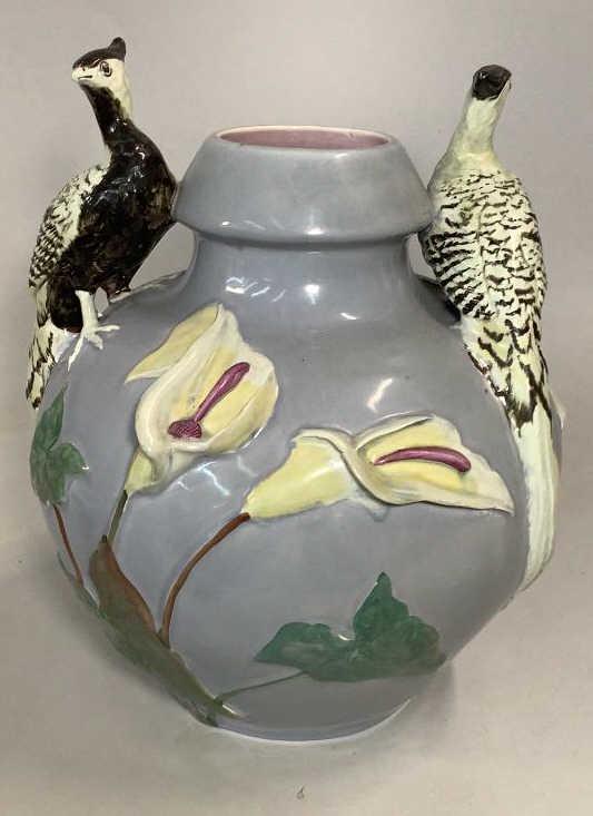 Unusual  Art Pottery Vase, Birds (1 of 5)
