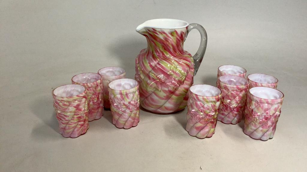 10 Pieces Cased Art Glass Water Set (1 of 5)