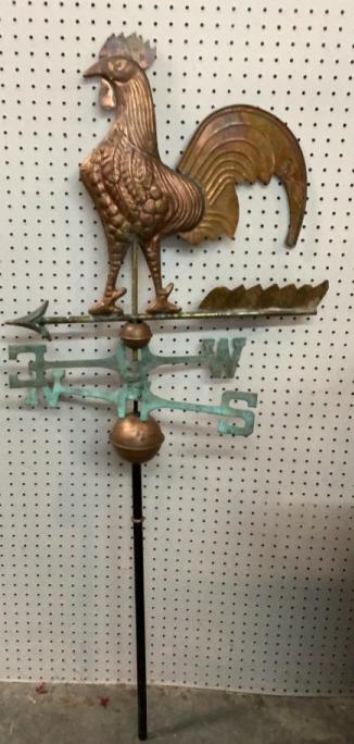 Antique Copper Rooster Weather Vane (1 of 4)