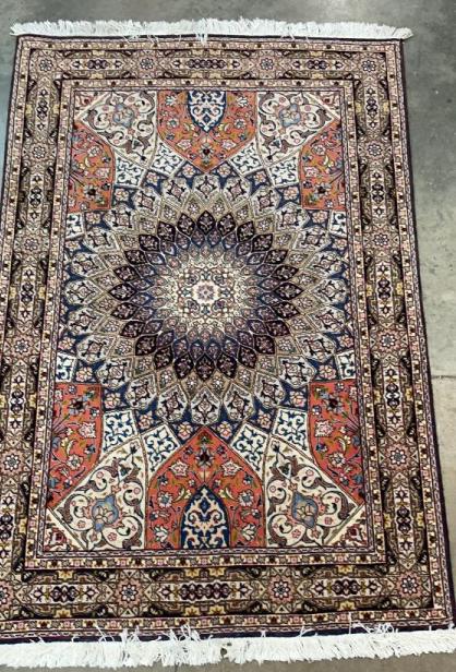 Vintage Silk Tabriz Throw Rug (1 of 3)