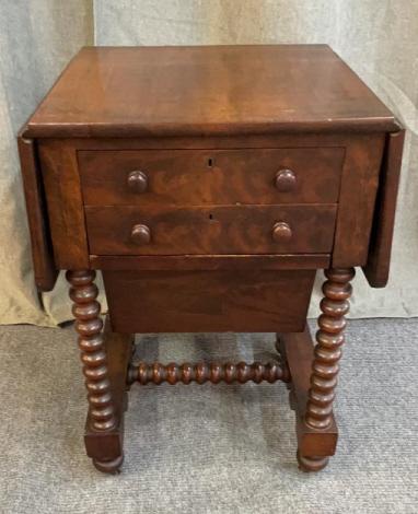 Flame Mahogany Drop Leaf  Sewing Table (1 of 5)