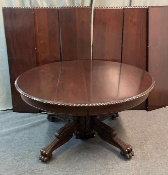 Impressive Carved Pedestal Base Dining Table (1 of 6)