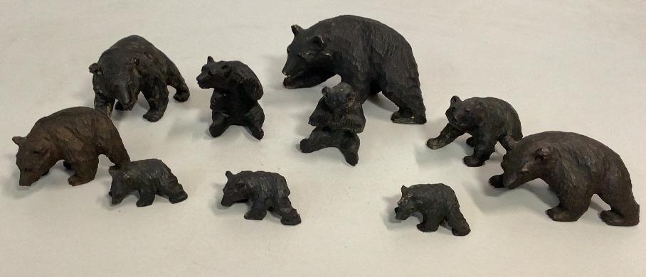10 Black Forest Carved Bears (1 of 4)