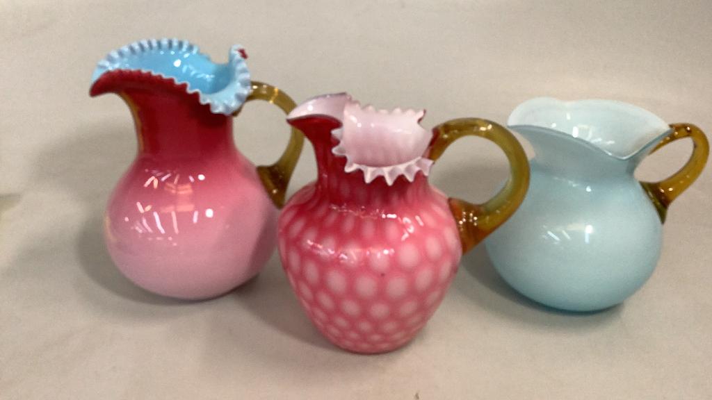 3 Cased Blown Glass Pitchers (1 of 7)