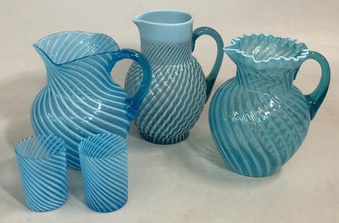 Fenton Blue Pitchers, Tumblers (1 of 5)