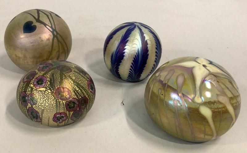 4 Art Glass Paperweights (1 of 6)