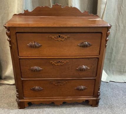 3 Drawer Walnut Cottage Chest (1 of 3)