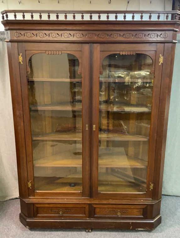 Exceptional Walnut Corner Display (1 of 8)