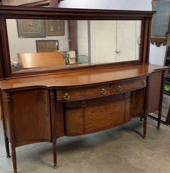English Mahogany Bow Front Sideboard (1 of 6)