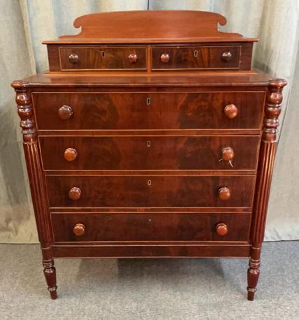 Sheraton Flame Mahogany Chest (1 of 5)