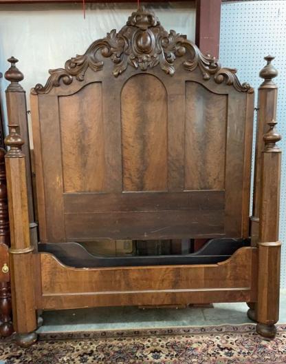 Burl Walnut Victoran Queen Bed (1 of 2)