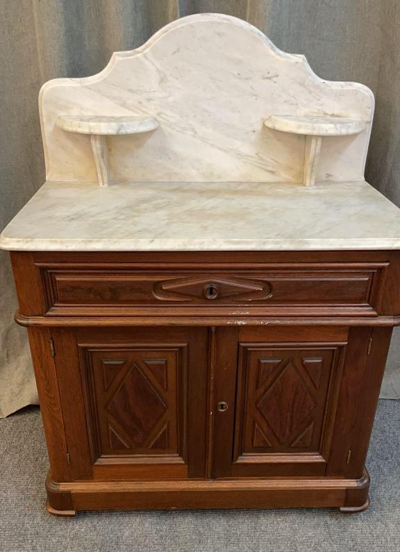 Walnut Marble Top Washstand (1 of 3)