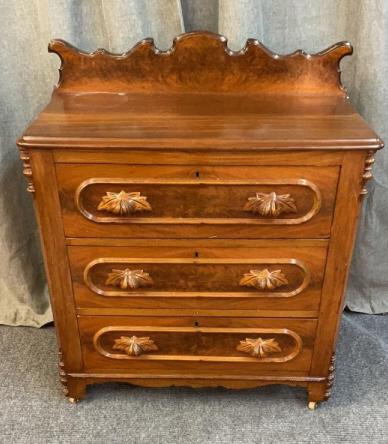 3 Drawer Walnut Cottage Chest (1 of 4)