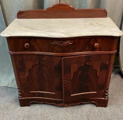 Serpentine Front Marble Top Washstand (1 of 3)