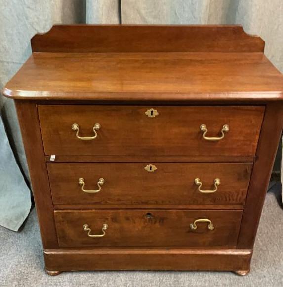 Walnut 3 Drawer Cottage Chest (1 of 3)