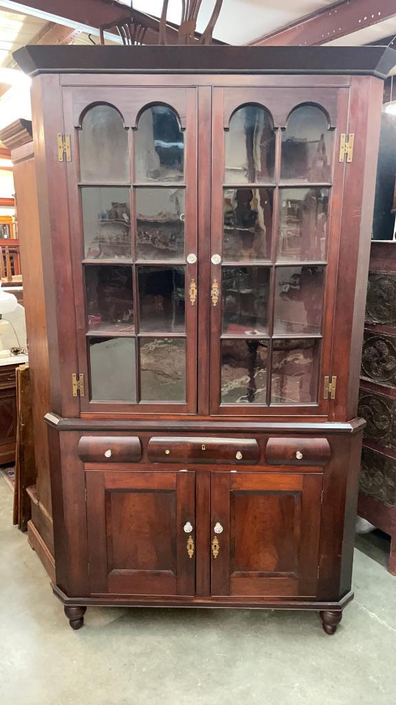 American Empire Mahogany Corner Cabinet (1 of 4)