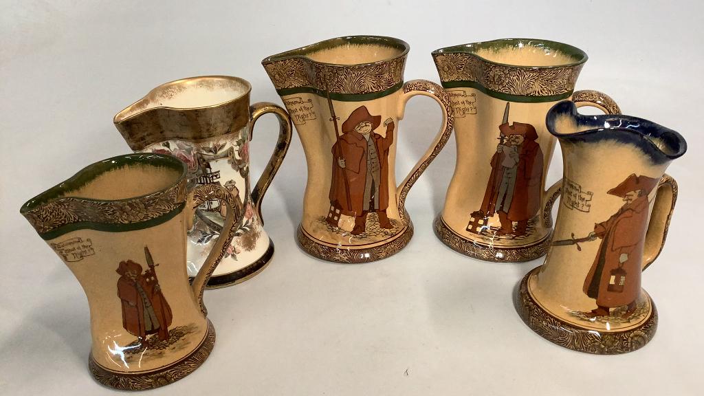 5 Royal Doulton Night Watchman Pitchers (1 of 5)