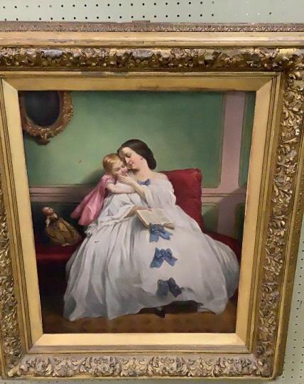 Oil on Canvas, Victorian Mother with Child (1 of 4)
