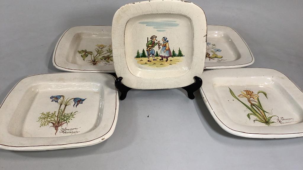 12 Hand Painted Ceramic Plates (1 of 6)