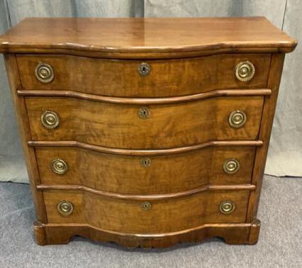 Biedermeier Bow Front Walnut Chest (1 of 4)
