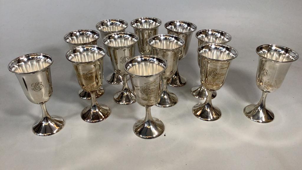 12 Sterling Silver Goblets (1 of 3)