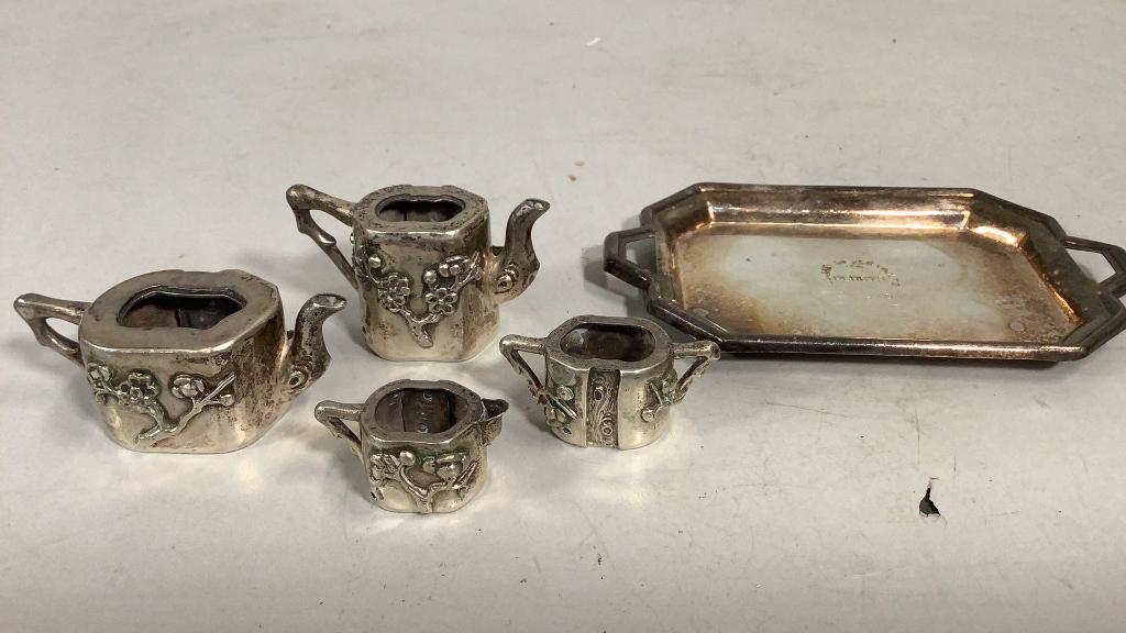 Asian Export Silver Miniature  Tea set (1 of 5)