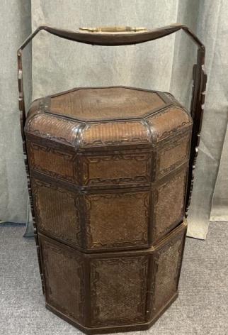 Vintage Woven Asian Lunchbox Tiffin Box (1 of 5)