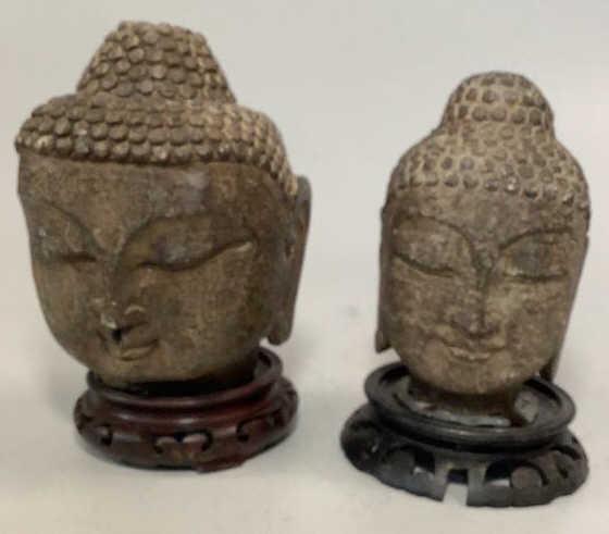 2 Stone Carved Bust of The Buddha (1 of 6)