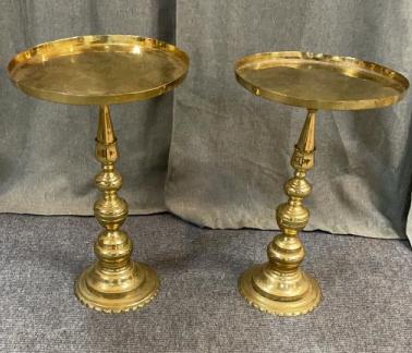 Pair Brass Side Tables (1 of 3)