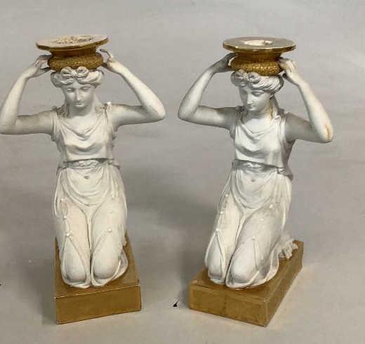 Pair Roman Figural Candle  Holders (1 of 5)