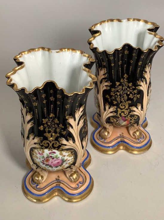 Pair Porcelain  Mantel Urns (1 of 5)