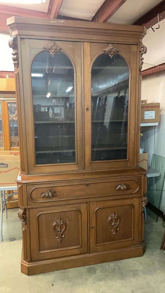 Carved Walnut Eastlake Bookcase (1 of 5)