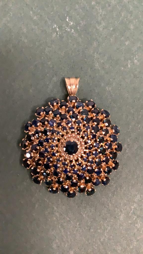 Circular Pendant  Brooch, 14 k (1 of 3)