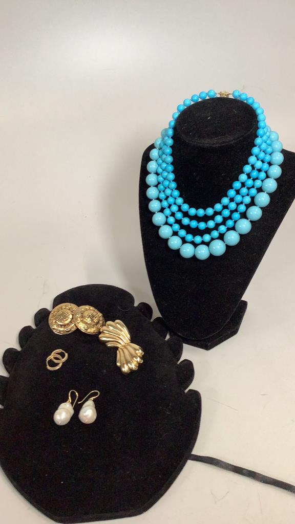 2 Beaded Necklaces , 4 Pair Earrings (1 of 3)