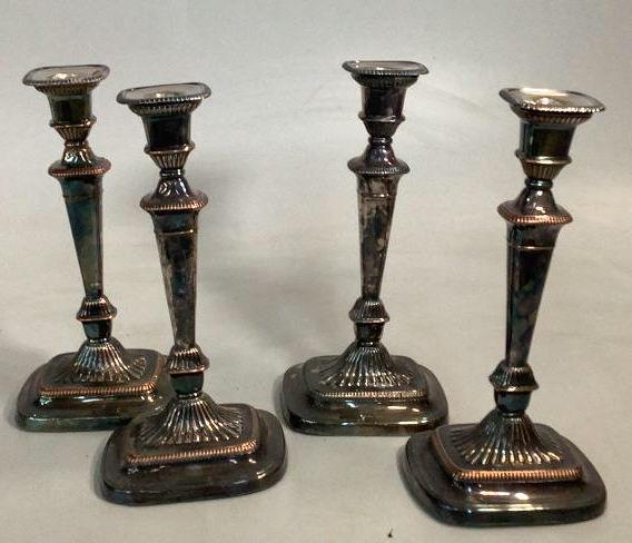 2 Pair Ellis and Baker Silver Plate Candlesticks (1 of 4)